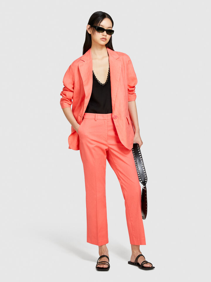 High-waisted trousers - women's high-waisted trousers - Coral | Sisley image number 1